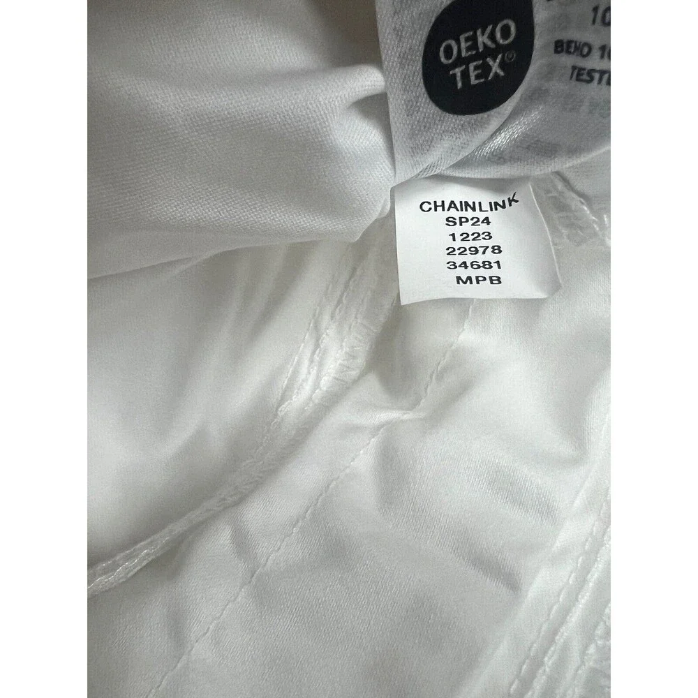 Hotel Collection Chain Link Embroidery Full/Queen 3 Pcs Duvet Cover Set White